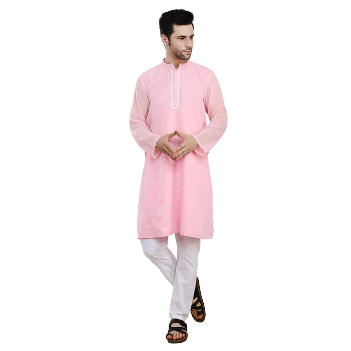 Men Classic Lavish Pink Kurta MOMZJOY.COM