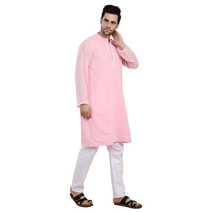 Men Classic Lavish Pink Kurta MOMZJOY.COM