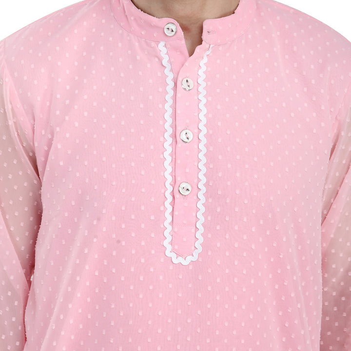 Men Classic Lavish Pink Kurta MOMZJOY.COM