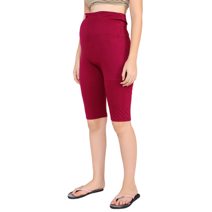 Burgundy Biker Maternity Top + Bump Band Bottom Coord Set (2 pc) momzjoy.com