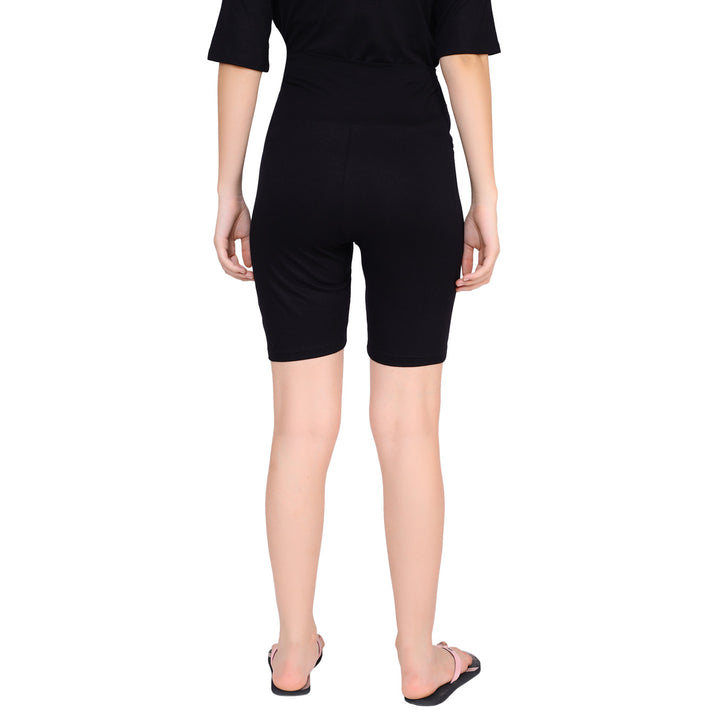 Comfy Black Over Bump Stretchable Maternity Shorts momzjoy.com