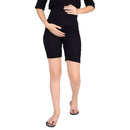 Comfy Black Over Bump Stretchable Maternity Shorts momzjoy.com