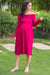 Blush Cowl Neck Off-shoulder Lycra Maternity Maxi momzjoy.com