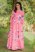 Plush Pink Floral Maternity & Nursing Crepe Wrap Dress momzjoy.com