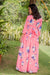 Plush Pink Floral Maternity & Nursing Crepe Wrap Dress momzjoy.com