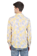 Men Pastel Yellow Crepe Shirt MOMZJOY.COM