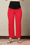 Spicy Poppy Red Maternity Coord Set (2Pc) momzjoy.com