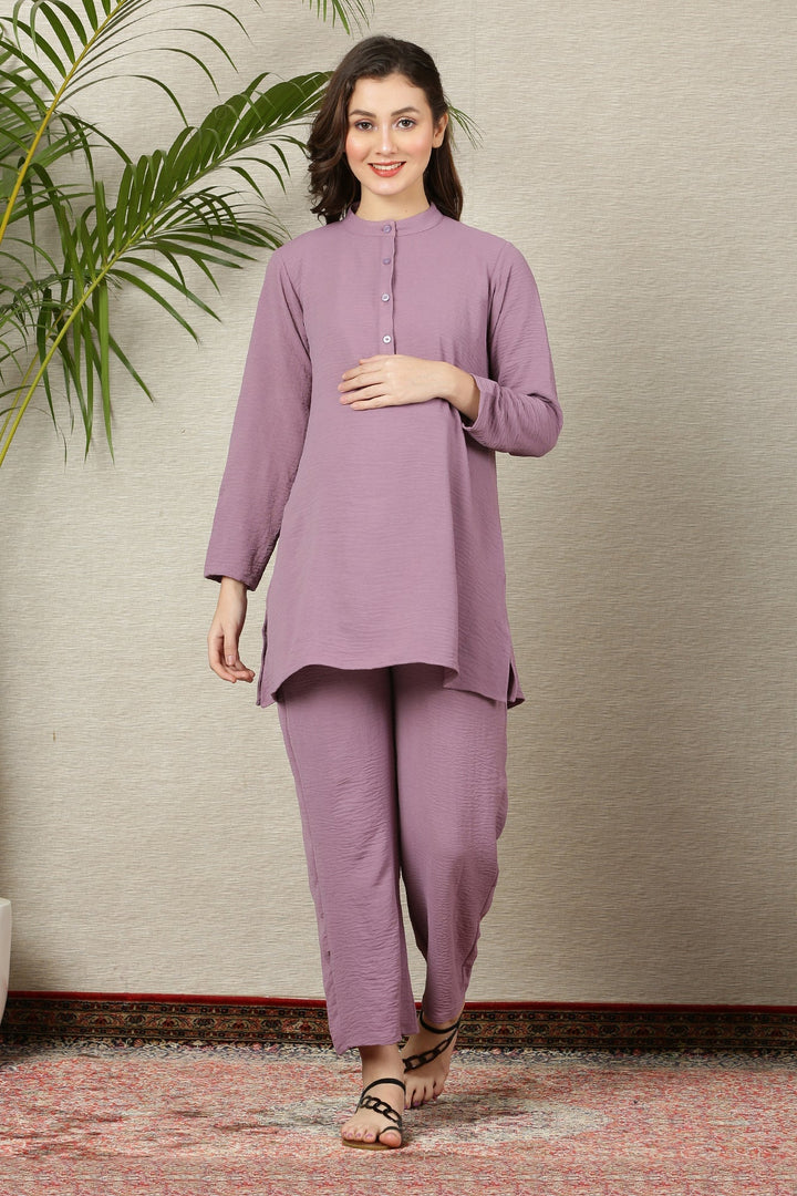 Charming Lilac Maternity & Nursing Coord Set (2Pc) momzjoy.com