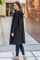 Classic Black Maternity Cardigan With Hoodie momzjoy.com