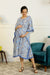 Concrete Blue Tropical Maternity & Nursing Kaftan (100% Cotton) momzjoy.com