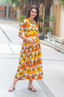 Tuscan Triangle Maternity & Nursing Dress momzjoy.com