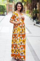 Lemon Triangle Maternity & Nursing Wrap Dress - MOMZJOY.COM