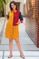 Multi Polka Versatile Nursing Shirt Dress momzjoy.com