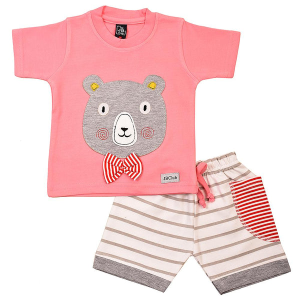 Pink Teddy Bow Shorts Set (0-18m)