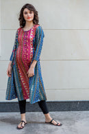 Contrasting Manipuri Silk Maternity & Nursing Kurta momzjoy.com