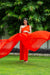 Tangerine Orange Trail Maternity Photoshoot Gown MOMZJOY.COM