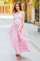 Serene Pink Blossom Flow Dress - MOMZJOY.COM