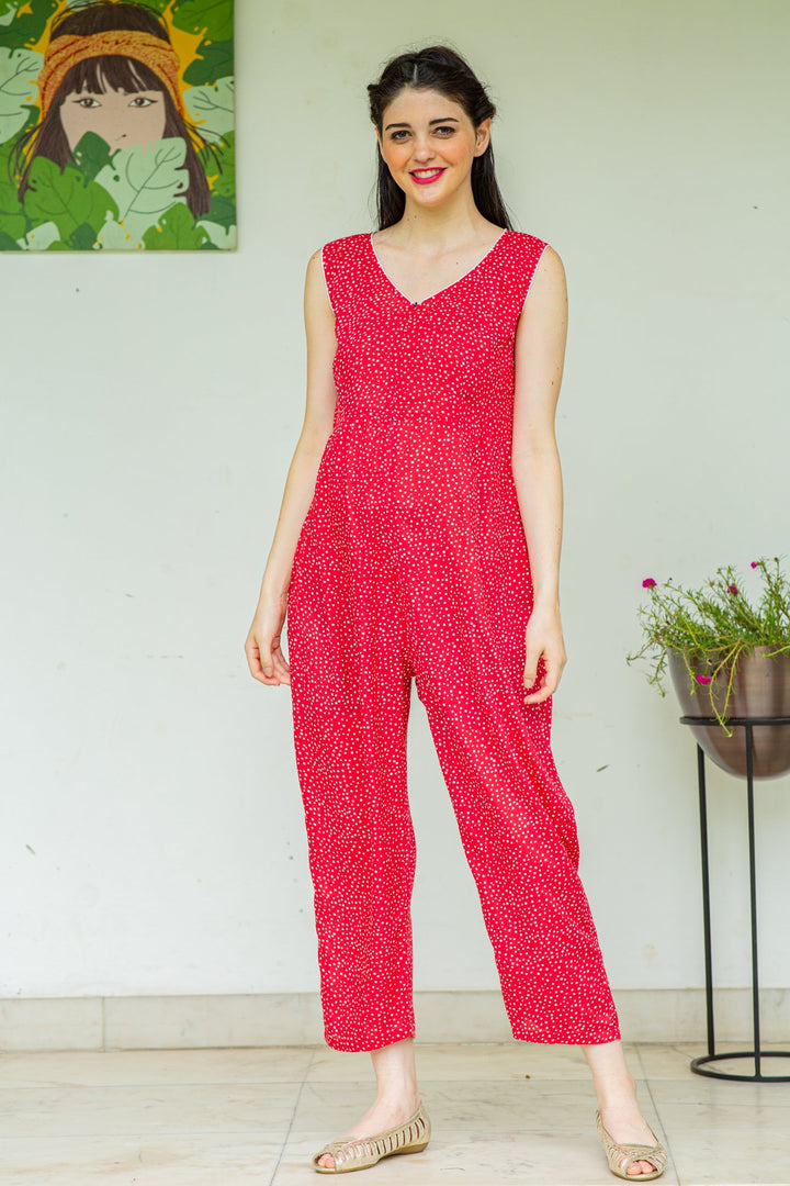 Berry Cotton Maternity Jumpsuit momzjoy.com