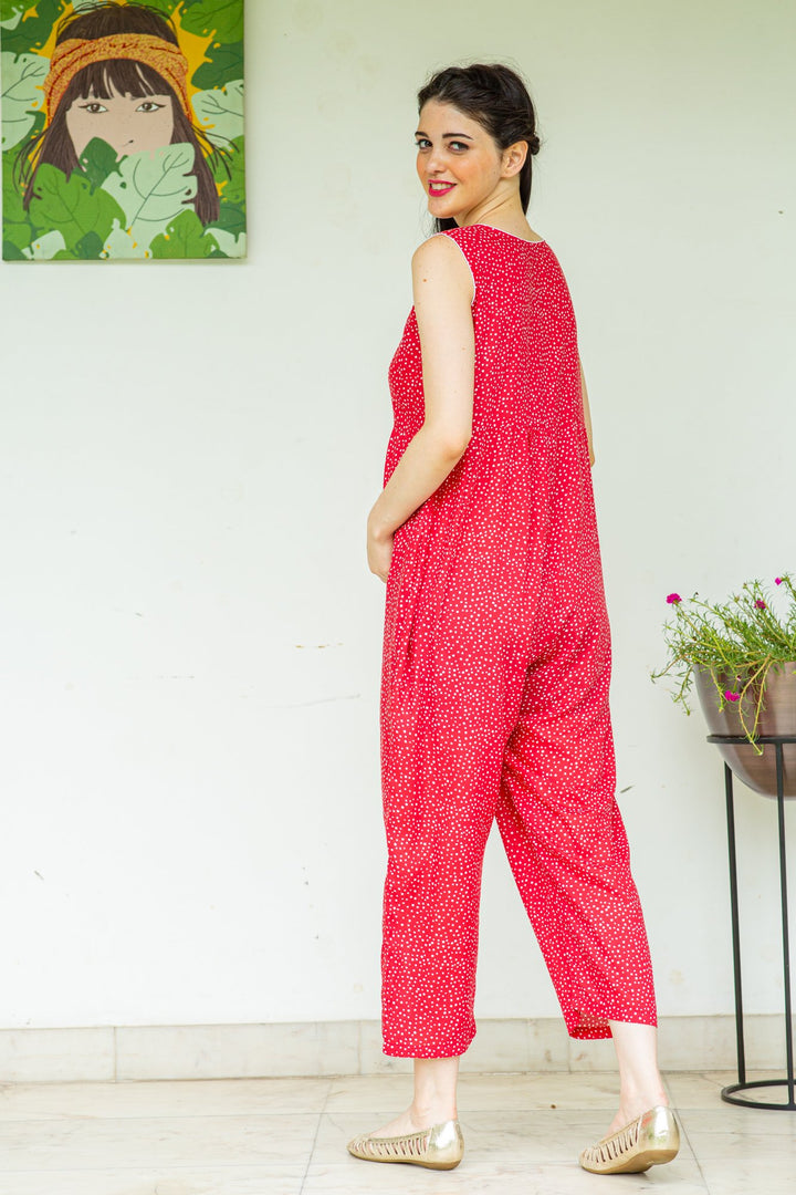 Berry Cotton Maternity Jumpsuit momzjoy.com