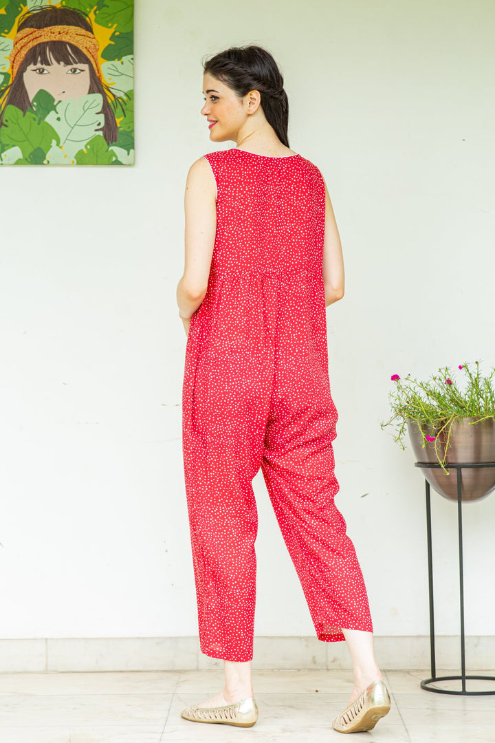 Berry Cotton Maternity Jumpsuit momzjoy.com