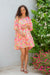 Charming Peachy Bloom Maternity & Nursing One-Shoulder Knee Dress momzjoy.com