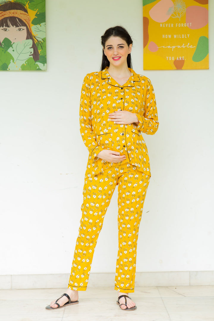 Marigold Maternity & Nursing Night Suit Set momzjoy.com