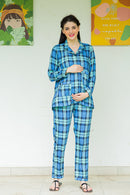 Playful Blue Maternity & Nursing Night Suit Set momzjoy.com