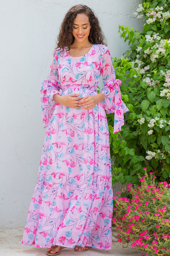 Taffy Blooming Maternity & Nursing Frill Dress momzjoy.com