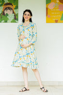 Breezy Mint Maternity & Nursing Night Dress momzjoy.com