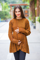 Mustard Brick Maternity & Nursing Top MOMZJOY.COM