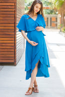 Azure Maternity & Nursing Layer Dress MOMZJOY.COM