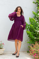 Classy Grape Wine Maternity Dress momzjoy.com