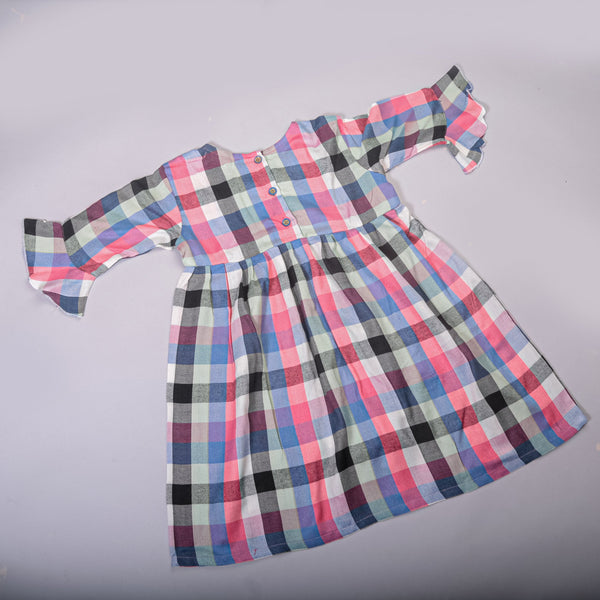 Pink Plaid Cotton Dress(1 yr to 8 years)