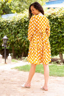 Timeless Yellow Polka Maternity & Nursing Dress MOMZJOY.COM