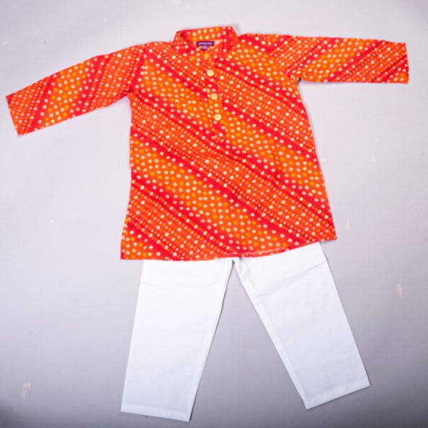 Happy Orange Kurta Pajama Set (0-8 Yrs) MOMZJOY.COM