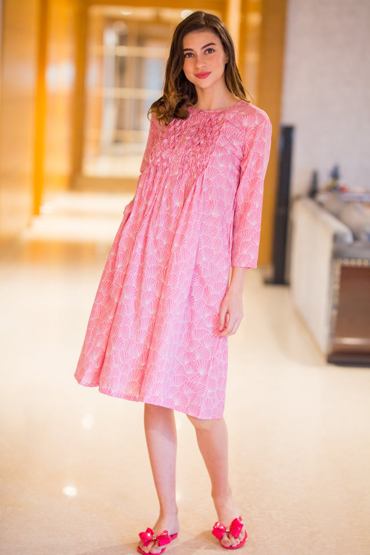 Botanical Blush Maternity & Nursing Night Dress - MOMZJOY.COM