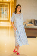 Cozy Shoulder Snap Maternity & Nursing Dress / Delivery Gown/ Night Dress MOMZJOY.COM