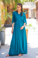 Exclusive Teal Maternity Gown momzjoy.com