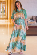 Earthy Kimono  Maternity & Nursing Dress / Delivery Gown/ Night Dress - MOMZJOY.COM