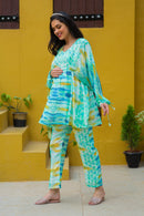 Luxe Aqua Tie & Dye Maternity & Nursing Lounge Coord Set (2 pc) momzjoy.com