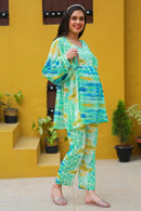 Luxe Aqua Tie & Dye Maternity & Nursing Lounge Coord Set (2 pc) momzjoy.com