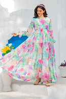 Calm Blossom Maternity & Nursing Layer Dress MOMZJOY.COM