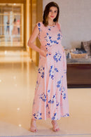 Pastel Pink Side Slits Maternity & Nursing Dress MOMZJOY.COM