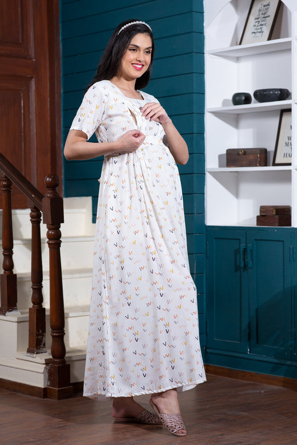Ladies Pink Floral Printed Cotton Nightgown, Half Sleeve at Rs 469/piece in  Visakhapatnam