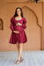 Classy Red Berry Maternity & Nursing Knee Dress (100% Cotton) momzjoy.com
