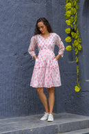 Chic Daisy Pink Maternity & Nursing Dress MOMZJOY.COM
