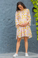 Easy Breezy Pastel Maternity & Nursing Knee Dress (100% Cotton) momzjoy.com