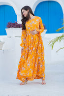 Flowy Sunshine Floral Maternity & Nursing Layer Dress MOMZJOY.COM