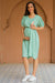 Pistachio Floral Maternity & Nursing Pintucks Knee Dress momzjoy.com