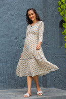 Soothing White Maternity & Nursing Dress momzjoy.com